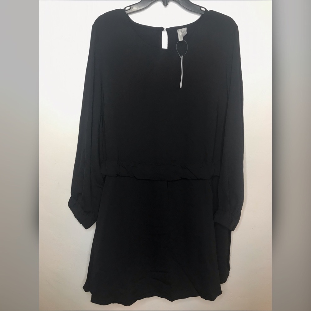 ASOS Size 12 Black Long Sleeve Mini Dress